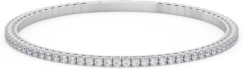 TANACHE 1-5 Ct Lab Grown Diamond Tennis Flexi Bangle for Women in 14K Gold, EF-VS Clarity, 4 Prong Lab Created 1-5 cttw Round Diamond Tennis Bangles, Premium Collection or Jewelry Gift in Saudi Arabia