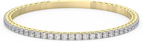 TANACHE 1-5 Ct Lab Grown Diamond Tennis Flexi Bangle for Women in 14K Gold, EF-VS Clarity, 4 Prong Lab Created 1-5 cttw Round Diamond Tennis Bangles, Premium Collection or Jewelry Gift in Saudi Arabia