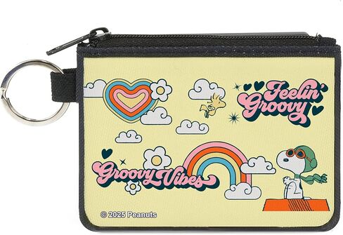Buckle-Down Peanuts Wallet, Coin Purse, Peanuts Snoopy Flying Ace and Woodstock Groovy Quotes Collage, Canvas in Saudi Arabia