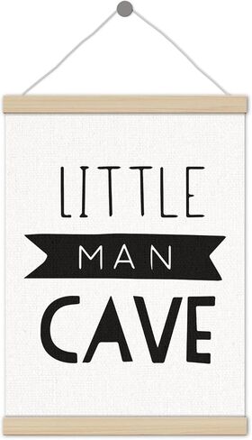 Little Man Cave Sign Poster Hanger Frame 12x16 Inch, Boys Room Decor, Retro Black and White Wall Art Decor for Boy Room Bedroom Playroom in Saudi Arabia