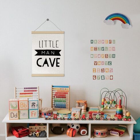 Little Man Cave Sign Poster Hanger Frame 12x16 Inch, Boys Room Decor, Retro Black and White Wall Art Decor for Boy Room Bedroom Playroom in Saudi Arabia
