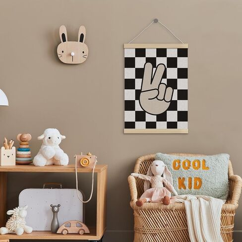 Boys Room Decor, Black Checkered Peace Sign Poster Hanger Frame 12x16 Inch, Retro Preppy Wall Art Decor for Boy Room Bedroom Playroom in Saudi Arabia