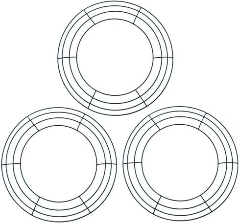 3 Pack 12 inch Wire Wreath Frame,Dark Green Wreath Ring for Craft DIY Christmas Thanksgiving Halloween Outdoor Decoration Door Floral Arrangements (12‘’) in Saudi Arabia