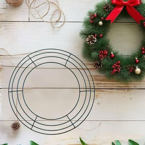 3 Pack 12 inch Wire Wreath Frame,Dark Green Wreath Ring for Craft DIY Christmas Thanksgiving Halloween Outdoor Decoration Door Floral Arrangements (12‘’) in Saudi Arabia