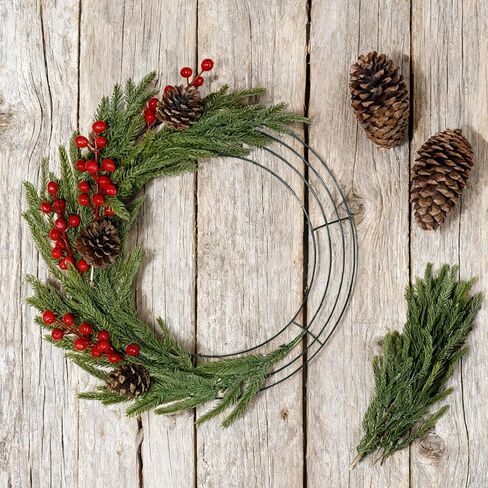 3 Pack 12 inch Wire Wreath Frame,Dark Green Wreath Ring for Craft DIY Christmas Thanksgiving Halloween Outdoor Decoration Door Floral Arrangements (12‘’) in Saudi Arabia
