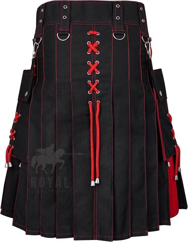 Men's Scottish Utility Kilt Modern Two Tone Cotton Sports Kilts in Saudi Arabia