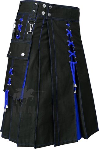 Men's Scottish Utility Kilt Modern Two Tone Cotton Sports Kilts in Saudi Arabia