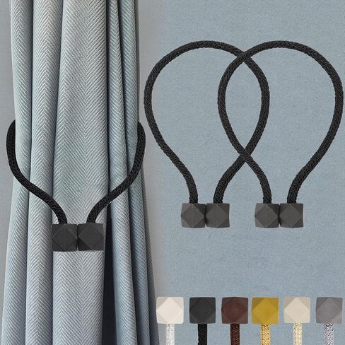 2Pcs Curtain Tiebacks Curtain Tie Backs Buckles Holdbacks Holders Hooks Clip for Home Outdoor Bedroom Office Decorative Curtain Black in Saudi Arabia