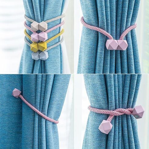 2Pcs Curtain Tiebacks Curtain Tie Backs Buckles Holdbacks Holders Hooks Clip for Home Outdoor Bedroom Office Decorative Curtain Black in Saudi Arabia