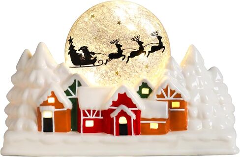 منازل قرية عيد الميلاد، منازل عيد الميلاد الخزفية مع ضوء LED دافئ عيد الميلاد Ornamnet منازل قرية عيد الميلاد ديكورات منزلية لعيد الميلاد in Saudi Arabia