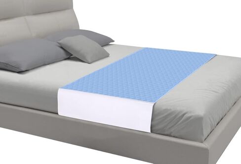 Saddle Style Washable Bed Pad for Incontinence, Waterproof and Reusable Underpad with Tuck-in Sides, Leakage & Sweat Mattress Protector for Adults, Full/Queen 36x60 inch Bed Pads, White in Kuwait