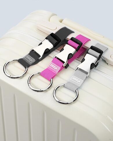 Luggage Strap with Jacket Gripper, Hands-Free Travel Accessory for Carrying Extra Bags, Adjustable Suitcase Belt, Baggage Holder (Black) in Saudi Arabia