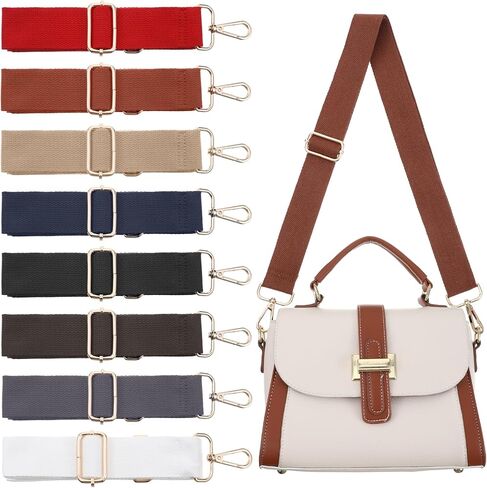 8 Pack Wide Purse Strap Replacement Shoulder Crossbody Straps with Metal Clip Adjustable Canvas Bag Handbag for Women in Saudi Arabia