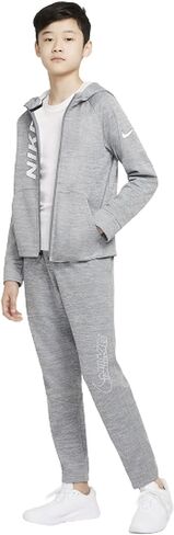 بنطال تدريب مدبب برسومات جرافيك للأطفال الكبار (للأولاد) من Nike Therma-FIT (صغير، رمادي دخاني/هيذر) in Saudi Arabia