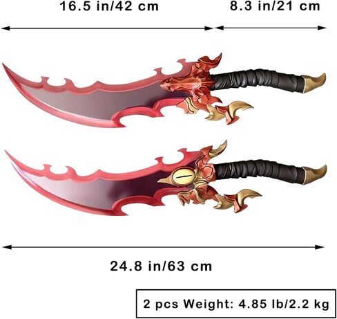 Anime All Metal Jinwoo Demon King Baran's Dual Swords Two Piece Set with Display Plaque for Collection, Cosplay in Saudi Arabia