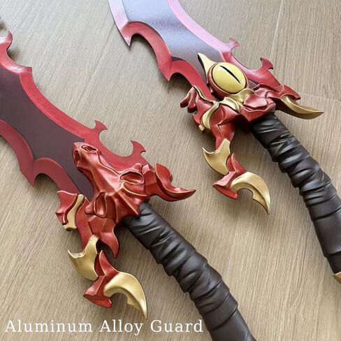 Anime All Metal Jinwoo Demon King Baran's Dual Swords Two Piece Set with Display Plaque for Collection, Cosplay in Saudi Arabia