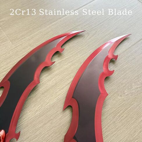 Anime All Metal Jinwoo Demon King Baran's Dual Swords Two Piece Set with Display Plaque for Collection, Cosplay in Saudi Arabia