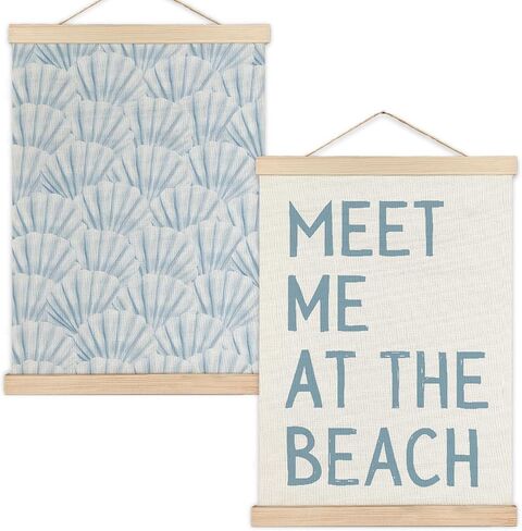 RYYCDOI Coastal Cowgirl Beach Room Decor Set of 2, Aesthetic Seashell Wall Decor, Blue Beach Decor for Teen Girls Room, 12x16 Inches in Saudi Arabia