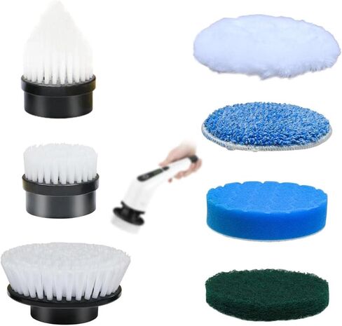 Lebein YMG-818/820 رؤوس فرشاة الغش الكهربائية تدورات ، 8pcs مجموعة ملحقات الفرشاة الإضافية لـ YMG-818/820 فرشاة التنظيف اللاسلكي فقط-فغرة غير متضمنة (رؤوس فرشاة YMG-Black) in Kuwait