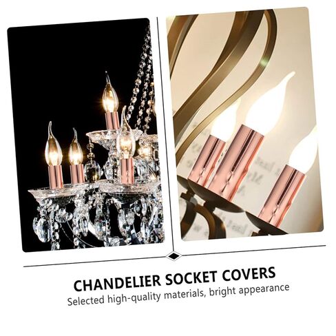 DECHOUS 6Pcs Teardrop Design Chandelier Candle Sleeves Candle Socket Covers for Candelabra Base Stylish Replacement for Older Chandeliers Enhance Lighting in Saudi Arabia