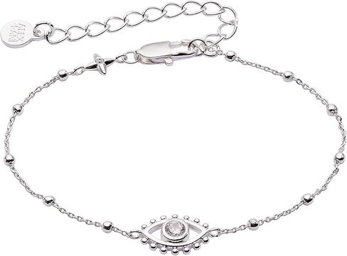 Alex and Ani Evil Eye Inline Bracelet, Shiny Silver in Saudi Arabia