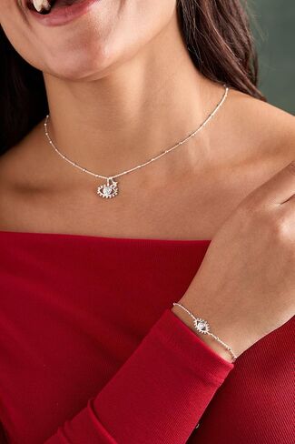 Alex and Ani Evil Eye Inline Bracelet, Shiny Silver in Saudi Arabia