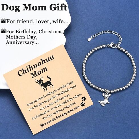 Dog Mom Gifts for Women Bracelet Best Dog Lovers Jewelry for Birthday, Christmas Stocking Stuffers, Anniversary, Mothers Day in Saudi Arabia
