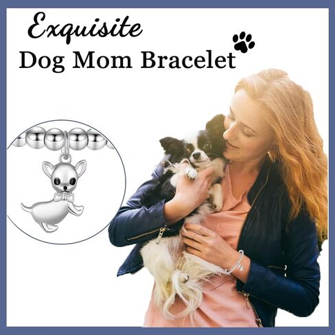 Dog Mom Gifts for Women Bracelet Best Dog Lovers Jewelry for Birthday, Christmas Stocking Stuffers, Anniversary, Mothers Day in Saudi Arabia