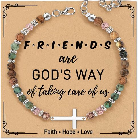 Cross Beaded Bracelet Gifts for Women: Christian Gifts for Women - Birthday Christmas Bracelet Gift for Friends Daughter Mom Sister in Christ Niece - Confirmation Baptism Easter Gift in Saudi Arabia