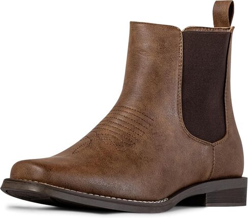 أحذية J's.o.l.e Western Cowboy للرجال ذات مقدمة مربعة أنيقة للكاحل أحذية تشيلسي in Kuwait