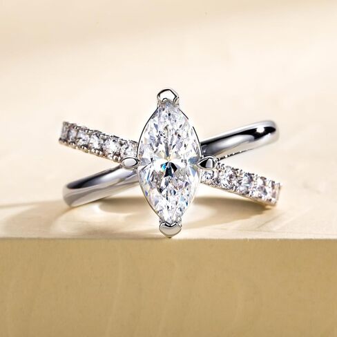 2CT-4CT Cubic Zirconia Oval Cut/Raidant Cut/Cushion Cut 3 Stone Engagement Rings 5A Grade Simulated Diamond CZ Wedding Promise Anniversary Rings for Women in Kuwait