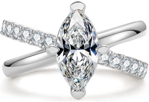 2CT-4CT Cubic Zirconia Oval Cut/Raidant Cut/Cushion Cut 3 Stone Engagement Rings 5A Grade Simulated Diamond CZ Wedding Promise Anniversary Rings for Women in Kuwait