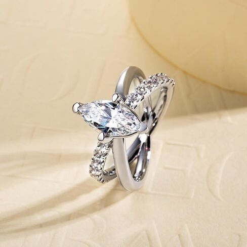 2CT-4CT Cubic Zirconia Oval Cut/Raidant Cut/Cushion Cut 3 Stone Engagement Rings 5A Grade Simulated Diamond CZ Wedding Promise Anniversary Rings for Women in Kuwait
