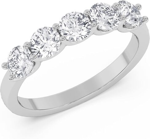 TANACHE 1-3 Carat LAB-GROWN Diamond 5 Stone Ring for Women in 14K Gold Or Platinum, EF-VS Clarity, 4 Prong Round Brilliant Diamond Rings, Elegant Anniversary or Bridal Jewelry Gift in Saudi Arabia