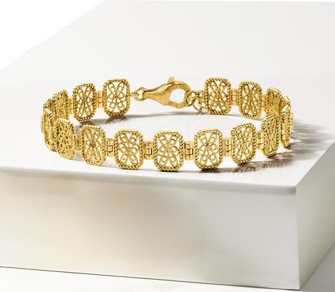 Ross-Simons 18kt Gold Over Sterling Filigree Bracelet. 7 inches in Saudi Arabia