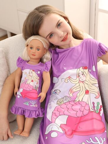 فستان فتاة الأحلام من Bow Dream Girl لطيف ومتوافق مع إكسسوارات ملابس دمية American Girl للفتيات وحفلات أعياد الميلاد وحورية البحر الأرجوانية in Saudi Arabia