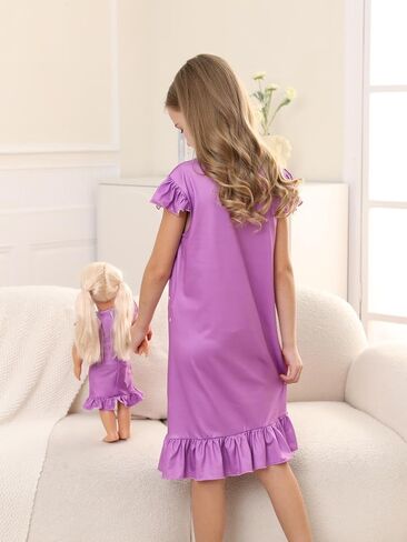فستان فتاة الأحلام من Bow Dream Girl لطيف ومتوافق مع إكسسوارات ملابس دمية American Girl للفتيات وحفلات أعياد الميلاد وحورية البحر الأرجوانية in Saudi Arabia