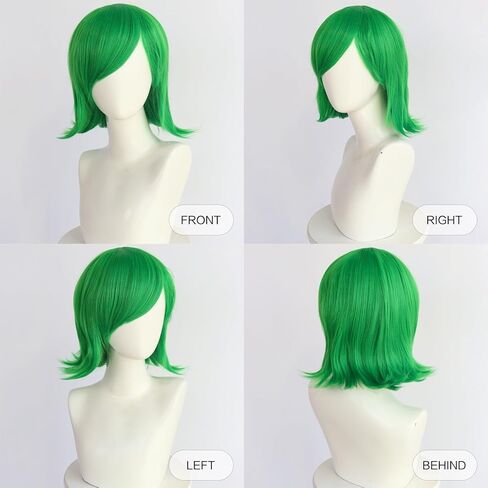 Women's Short Green Wig | Emerald Green Costume Anime Cosplay Wig for Adults | Halloween St. Patrick's Day Christmas Costume Party Hair in Saudi Arabia