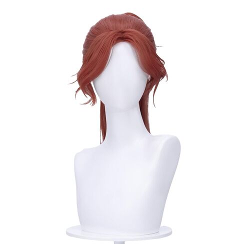 KIRA KIRA Anime Game Long Curly Red Wig 50cm Ponytail Cosplay Wig for Halloween Cosplay in Saudi Arabia