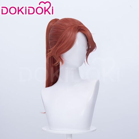 KIRA KIRA Anime Game Long Curly Red Wig 50cm Ponytail Cosplay Wig for Halloween Cosplay in Saudi Arabia