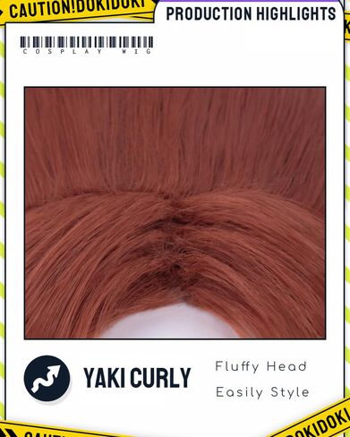 KIRA KIRA Anime Game Long Curly Red Wig 50cm Ponytail Cosplay Wig for Halloween Cosplay in Saudi Arabia