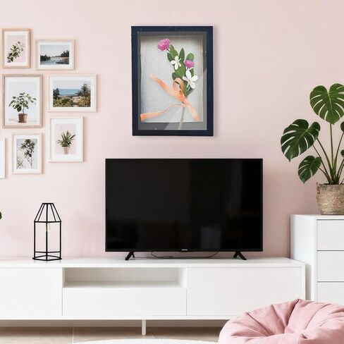 إطارات صناديق ظلال مقاس 11x16، صندوق ظلال كبير مع أرفف، علبة عرض صندوق ذاكرة عميقة مع رف متحرك لحفلات الزفاف التذكارية (أسود) in Kuwait