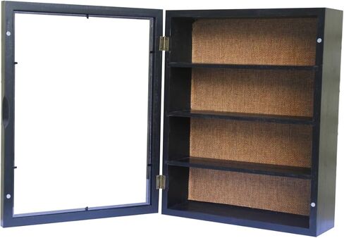 إطارات صناديق ظلال مقاس 11x16، صندوق ظلال كبير مع أرفف، علبة عرض صندوق ذاكرة عميقة مع رف متحرك لحفلات الزفاف التذكارية (أسود) in Kuwait
