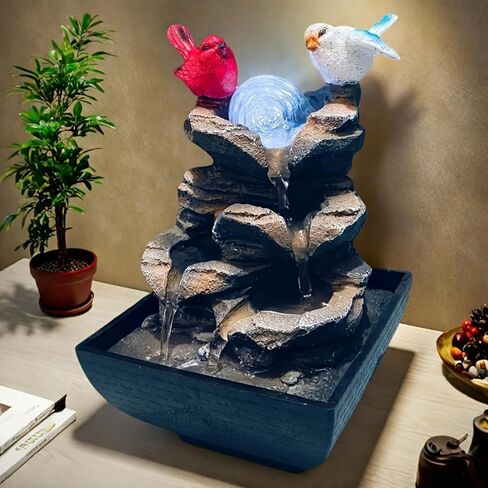 Indoor Water Fountain, Small Water Fountain Indoor, Indoor Water Feature with Desk Waterfall, Zen Table Top Fountains for Home Office Desk Decor, Mini Tabletop Fountains in Saudi Arabia