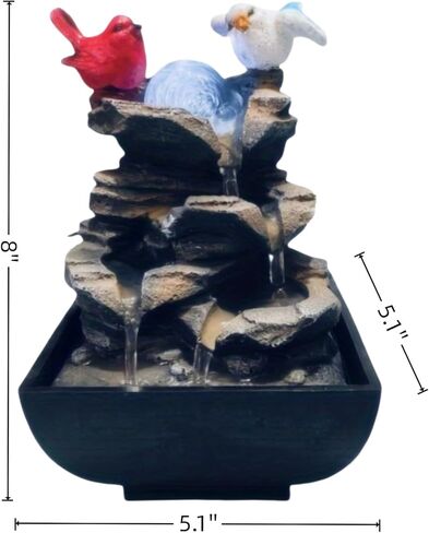 Indoor Water Fountain, Small Water Fountain Indoor, Indoor Water Feature with Desk Waterfall, Zen Table Top Fountains for Home Office Desk Decor, Mini Tabletop Fountains in Saudi Arabia