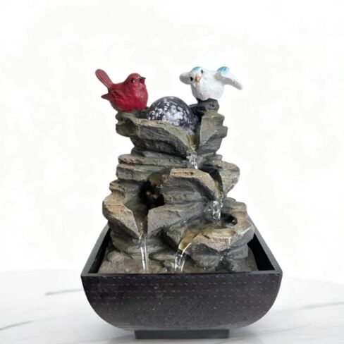 Indoor Water Fountain, Small Water Fountain Indoor, Indoor Water Feature with Desk Waterfall, Zen Table Top Fountains for Home Office Desk Decor, Mini Tabletop Fountains in Saudi Arabia