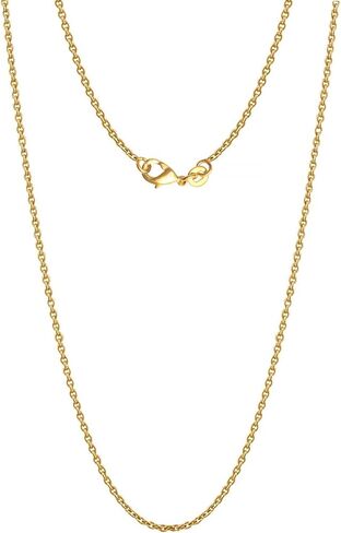 Womens 14K Gold-Plated Chain Necklace | Lightweight Italian Cable Chain Necklace for Women 1.5MM, 1.2MM Jewelry in Saudi Arabia