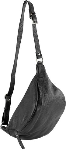 T77 - Italian hip bag, bum bag medium made of soft leather in Saudi Arabia