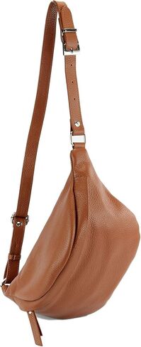 T77 - Italian hip bag, bum bag medium made of soft leather in Saudi Arabia
