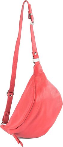 T77 - Italian hip bag, bum bag medium made of soft leather in Saudi Arabia